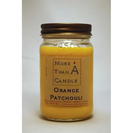 MORE THAN A CANDLE More Than A Candle OPT16M 16 oz Mason Jar Soy Candle; Orange Patchouli OPT16M